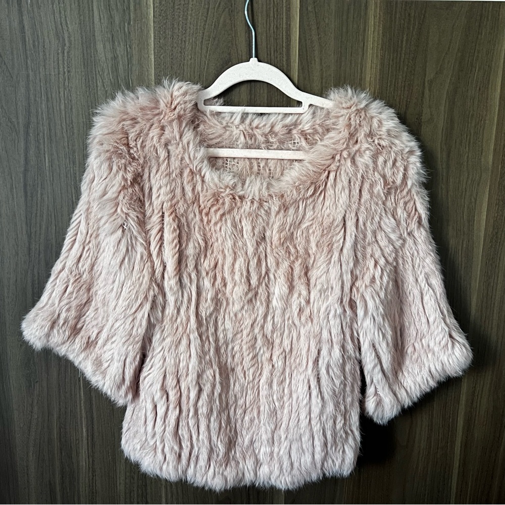 Pink Rabbit Faux Fur Sweater